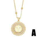 Colar Feminino Nossa Senhora Aparecida Banhado a Ouro 18k + Pedras de Zircônia (Dupla Face)